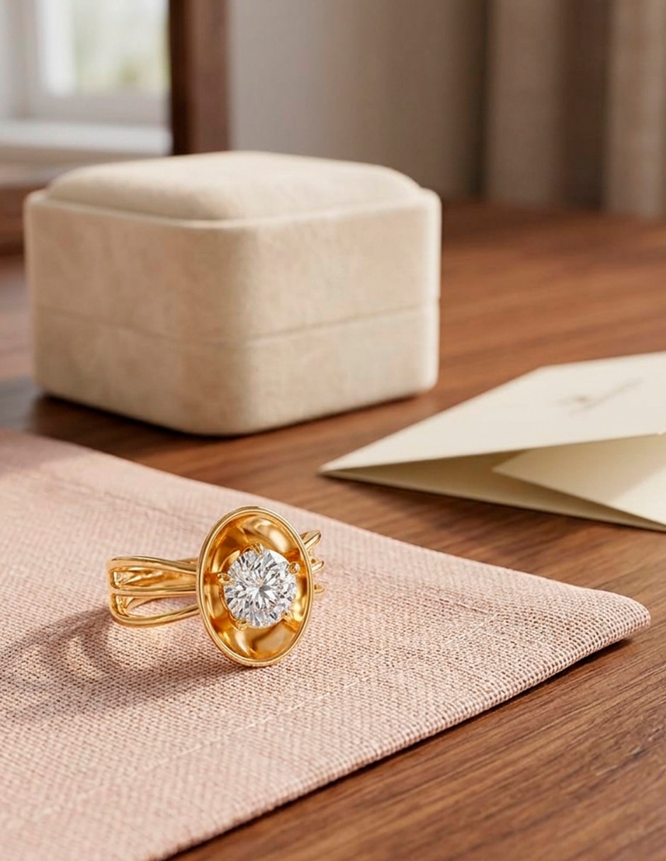 Anillo de compromiso de oro 18 k Amore Mio