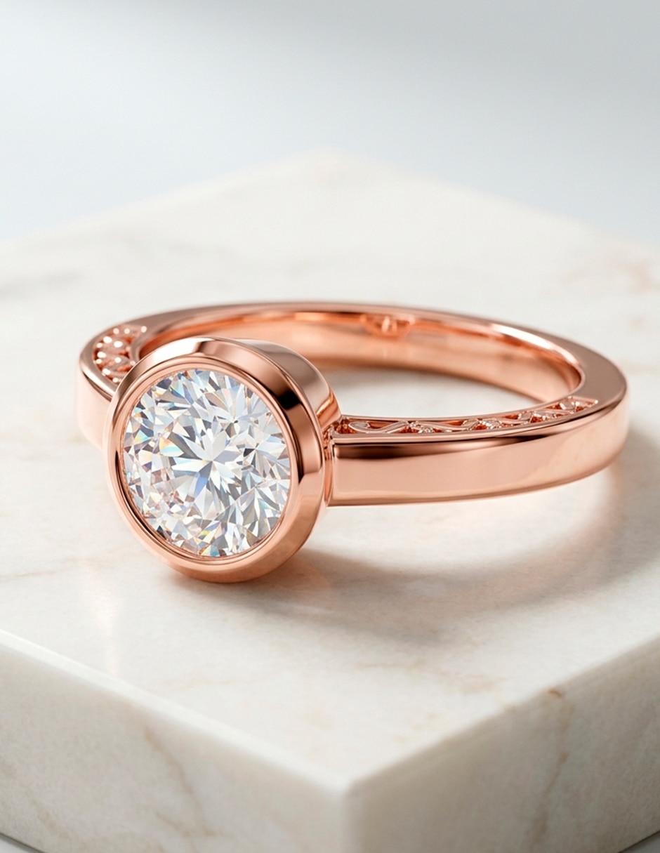 Anillo de compromiso de oro 9 k 8