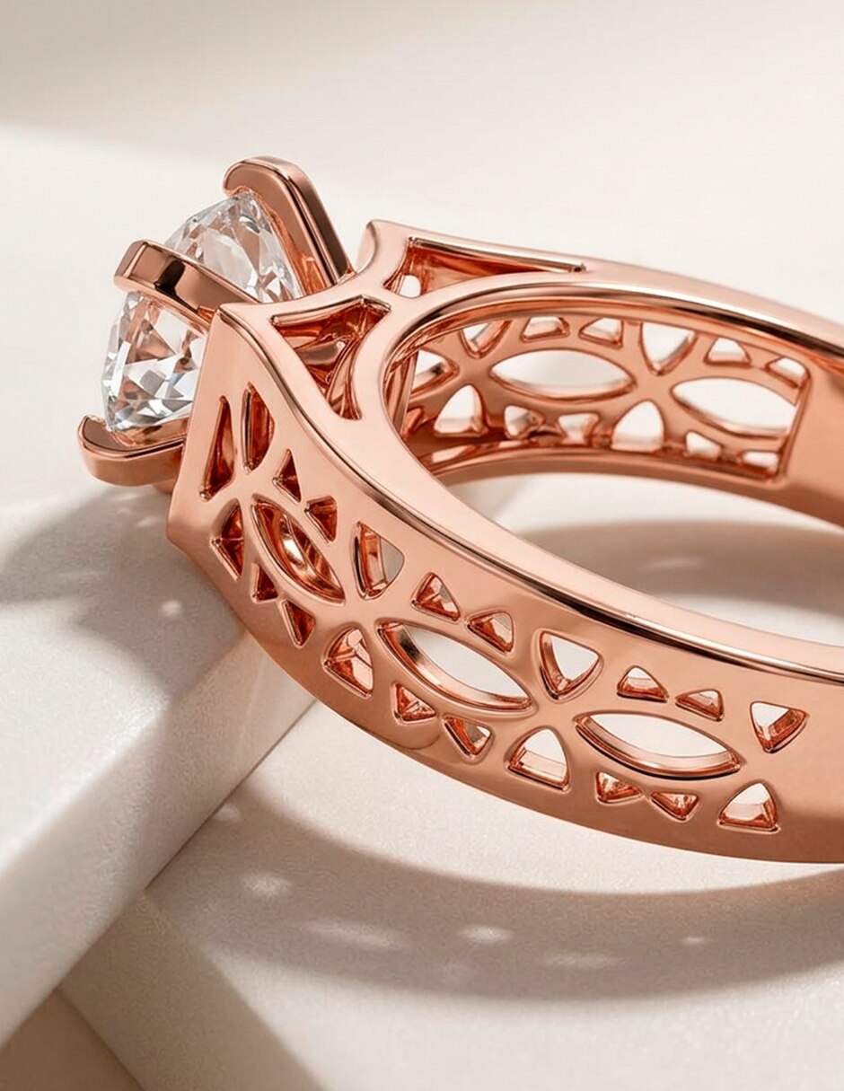 Anillo de compromiso de oro 9 k 7