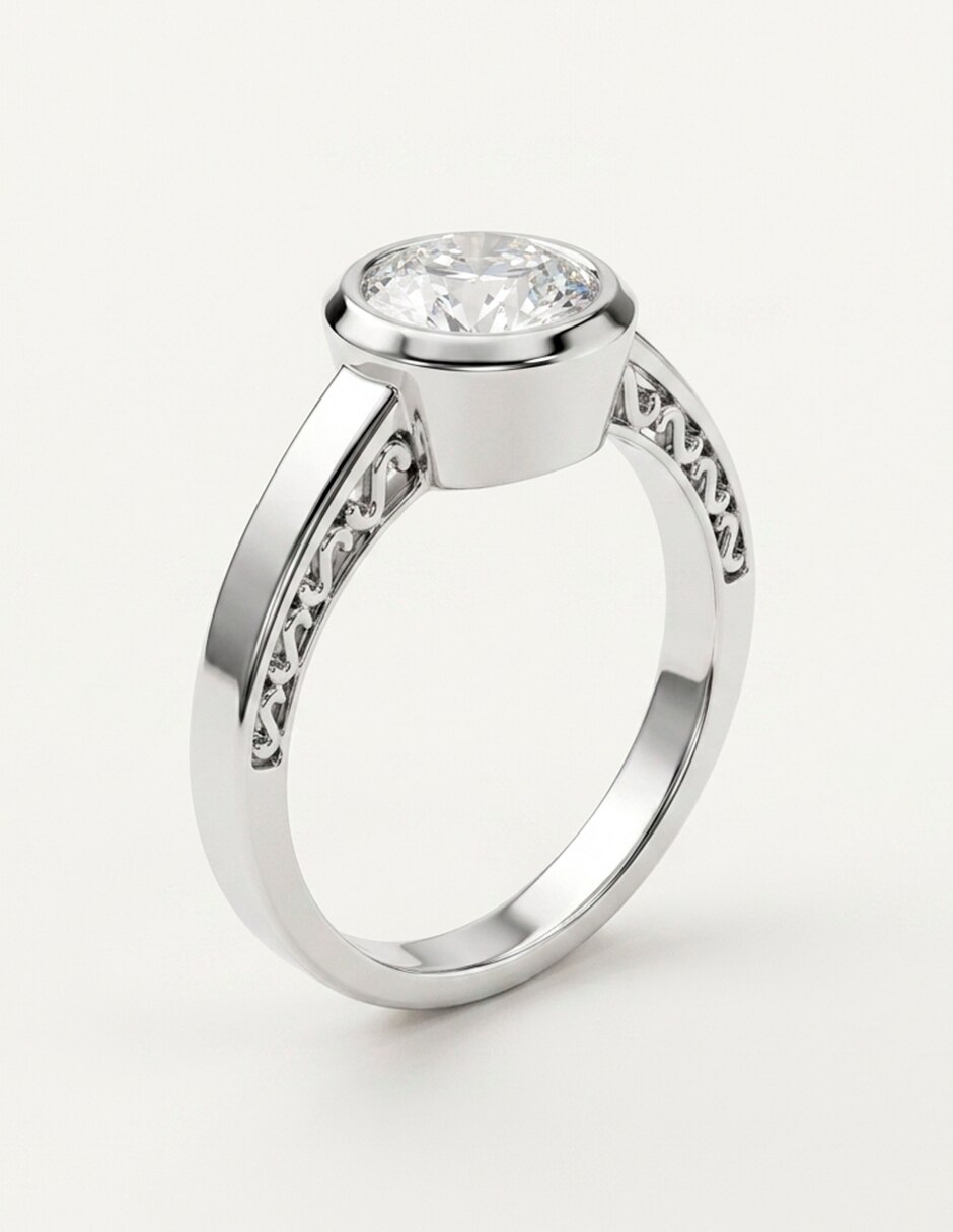 Anillo de compromiso de oro 14 k 7