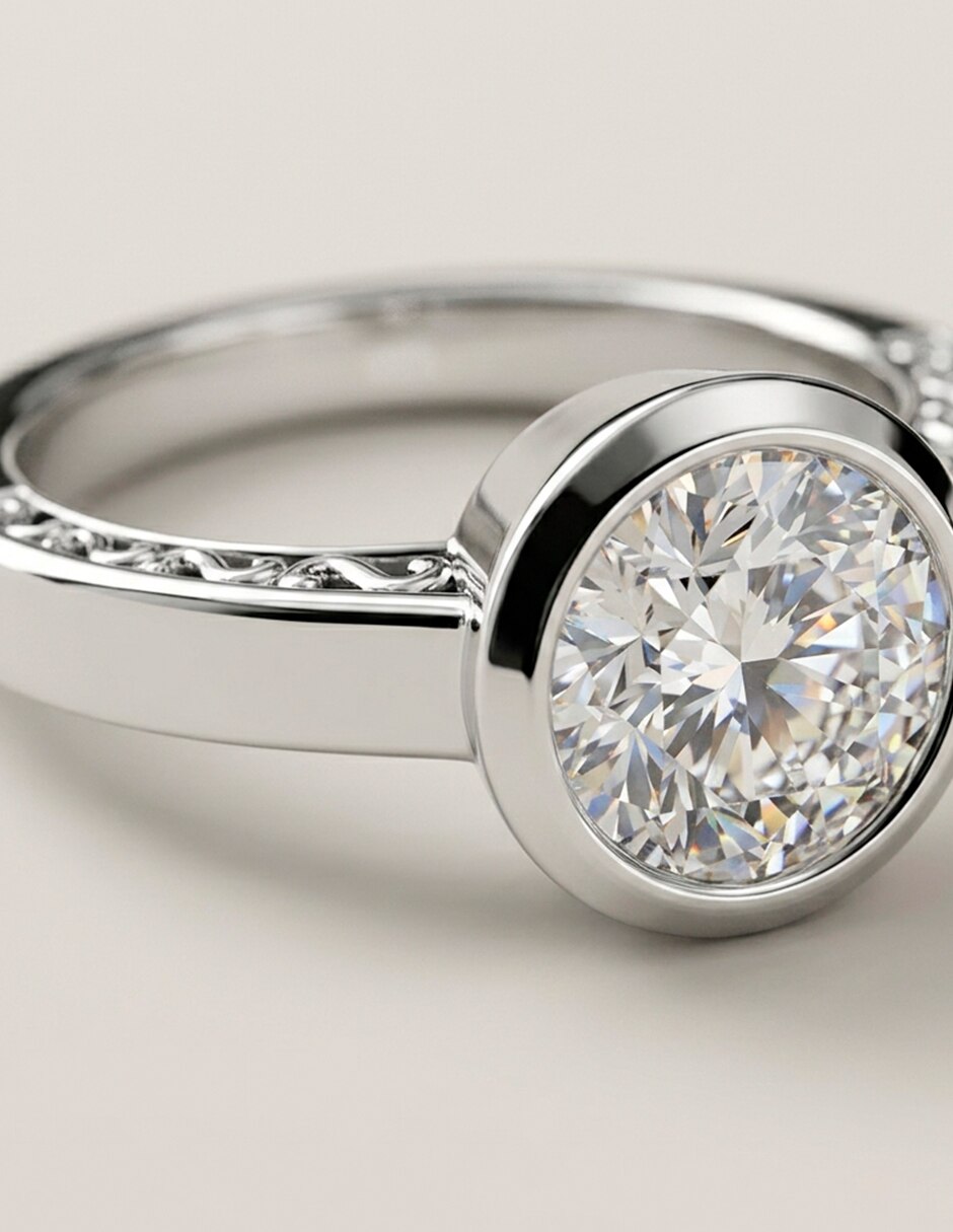 Anillo de compromiso de oro 14 k 8