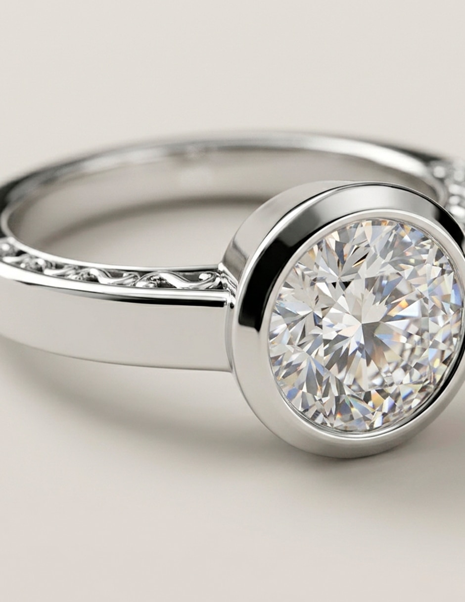 Anillo de compromiso de oro 9 k 10
