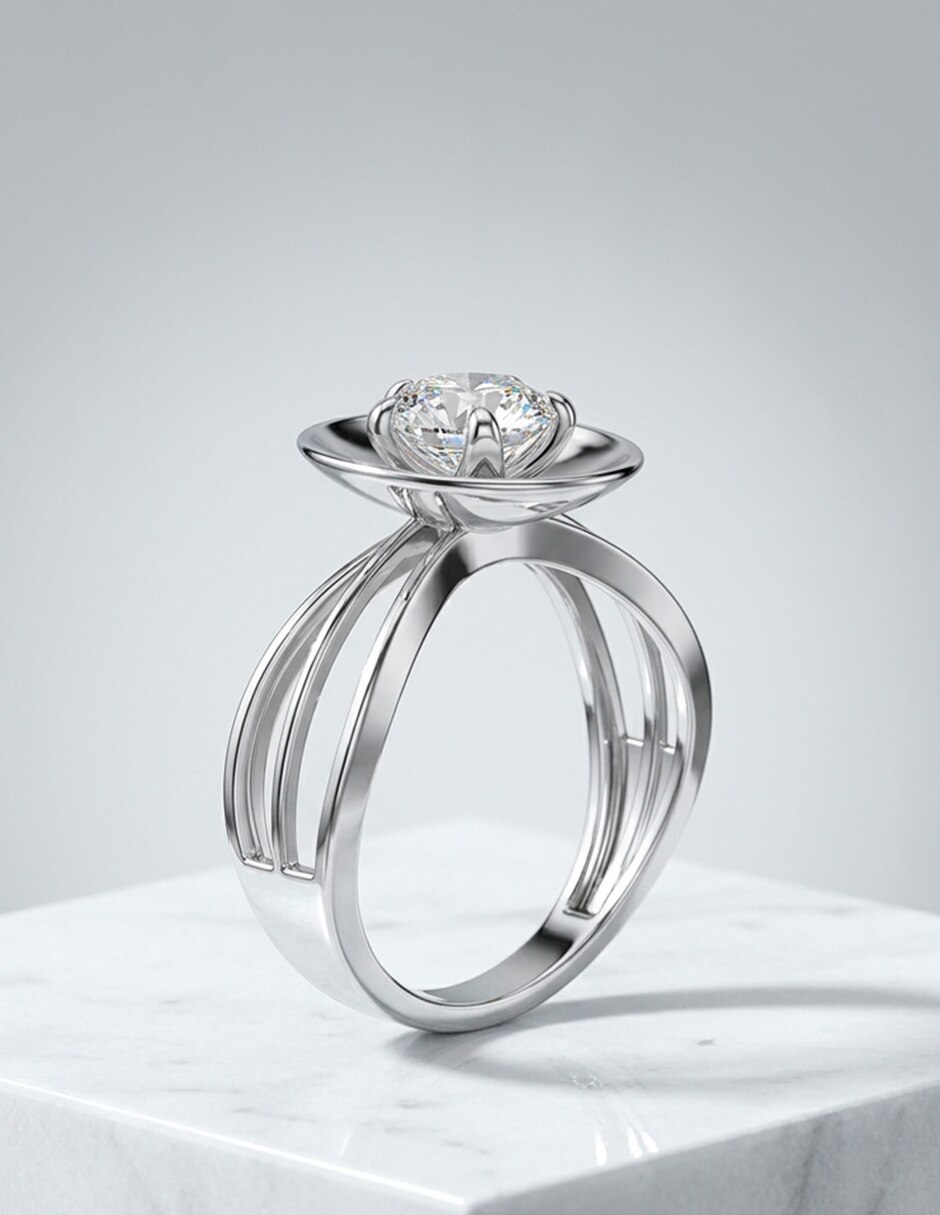 Anillo de compromiso de oro 18 k 8