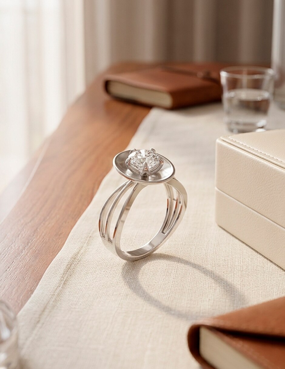 Anillo de compromiso de oro 18 k 9