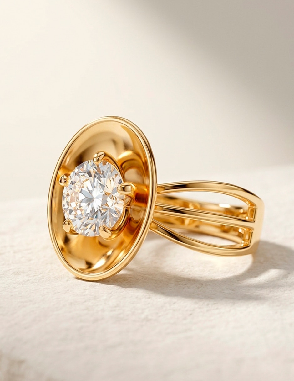 Anillo de compromiso de oro 18 k 8
