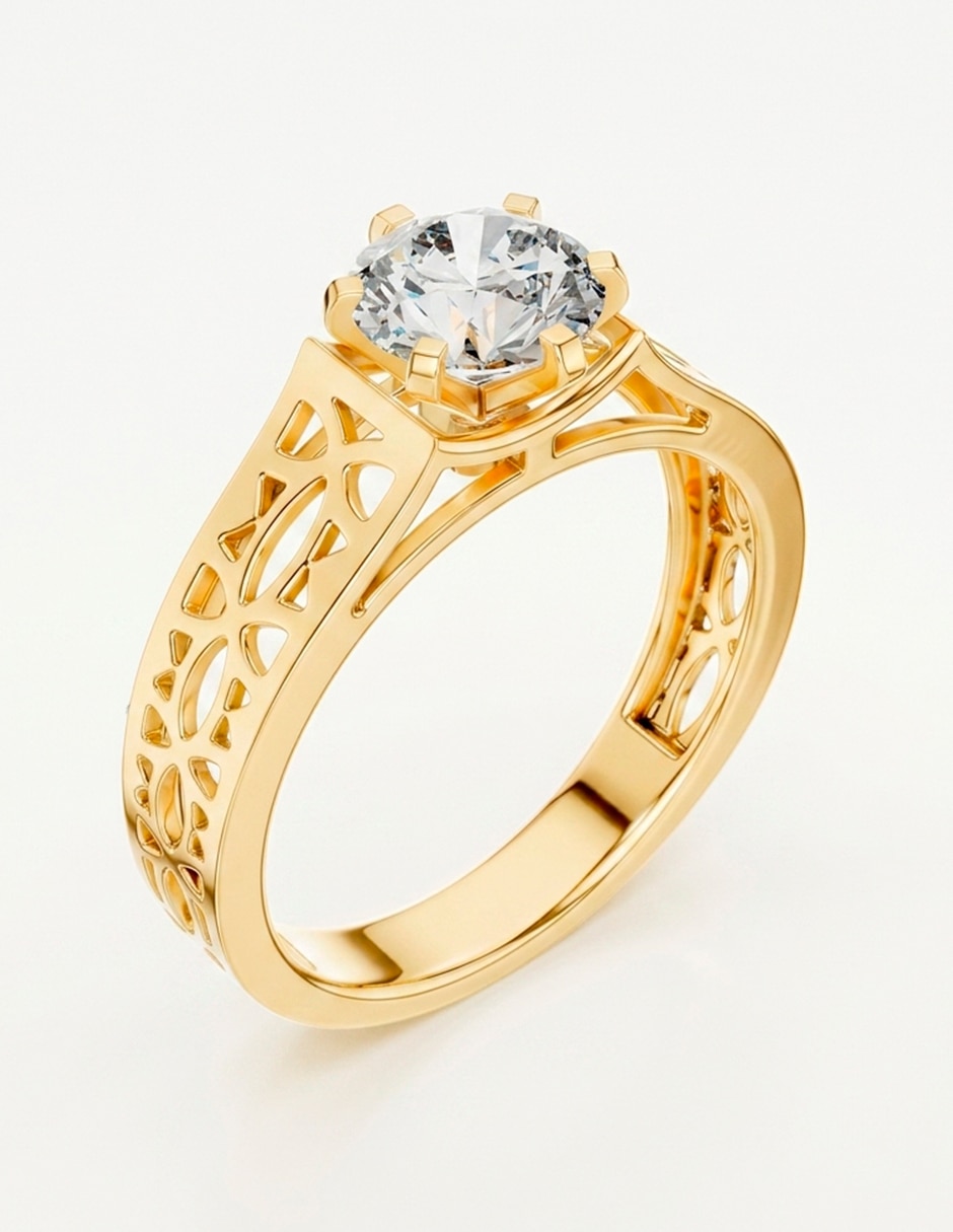 Anillo de compromiso de oro 9 k 7