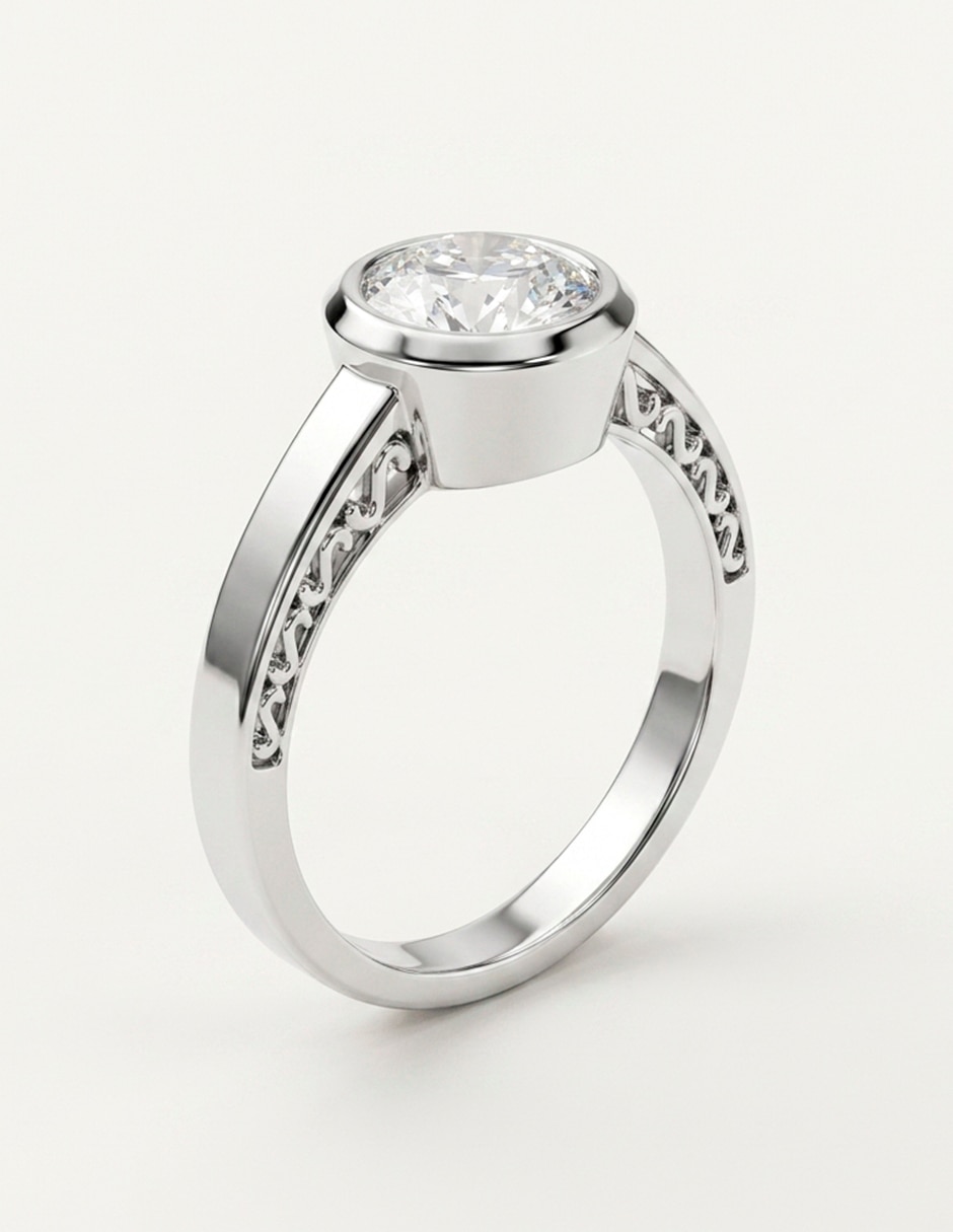 Anillo de compromiso de oro 18 k 8