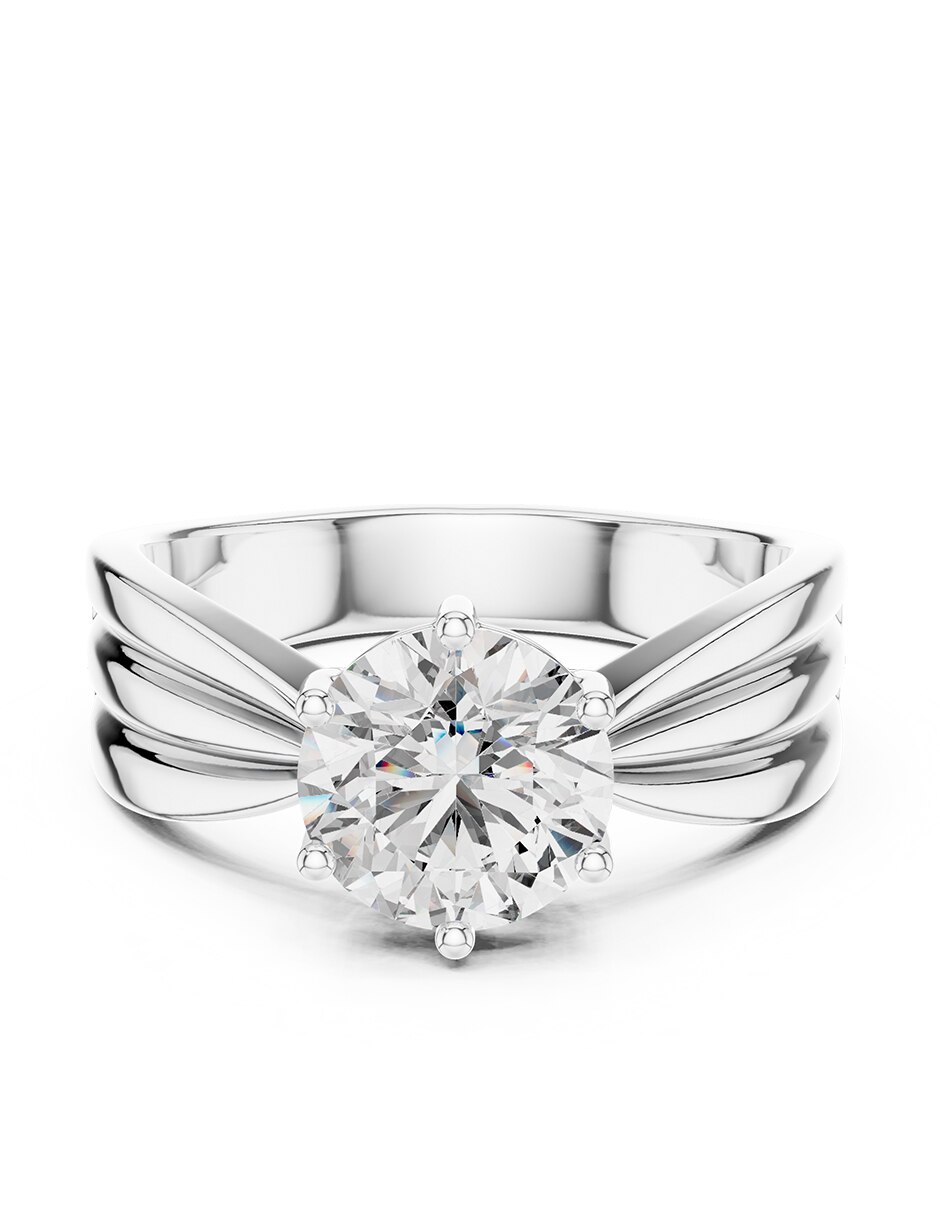 Anillo de compromiso de oro 9 K zirconia cœbica 1