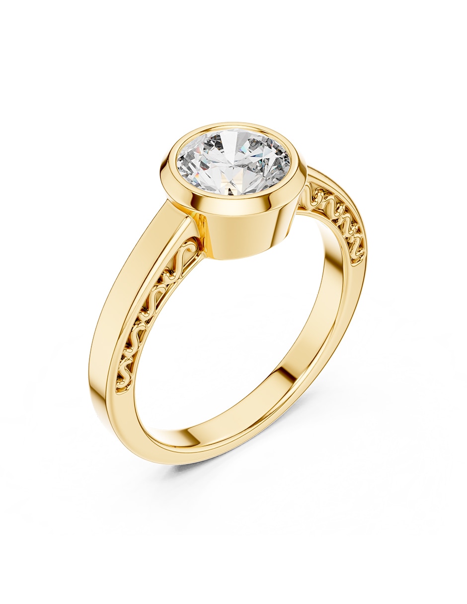 Anillo de compromiso de oro 14 K ! 2