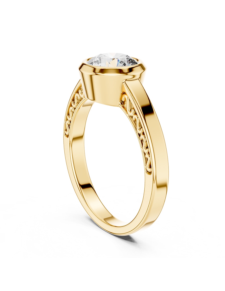 Anillo de compromiso de oro 14 K ! 3