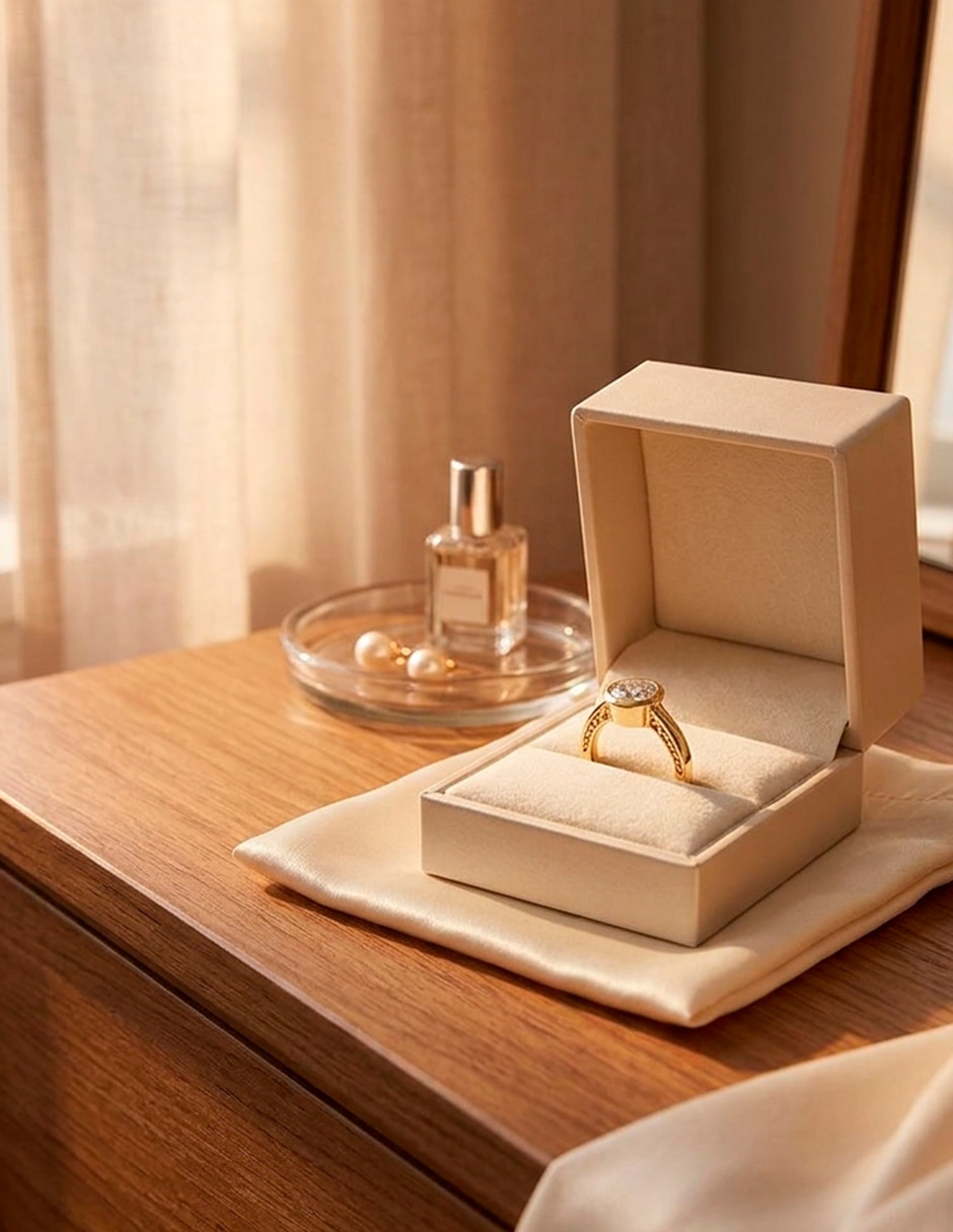Anillo de compromiso de oro 14 K ! 7