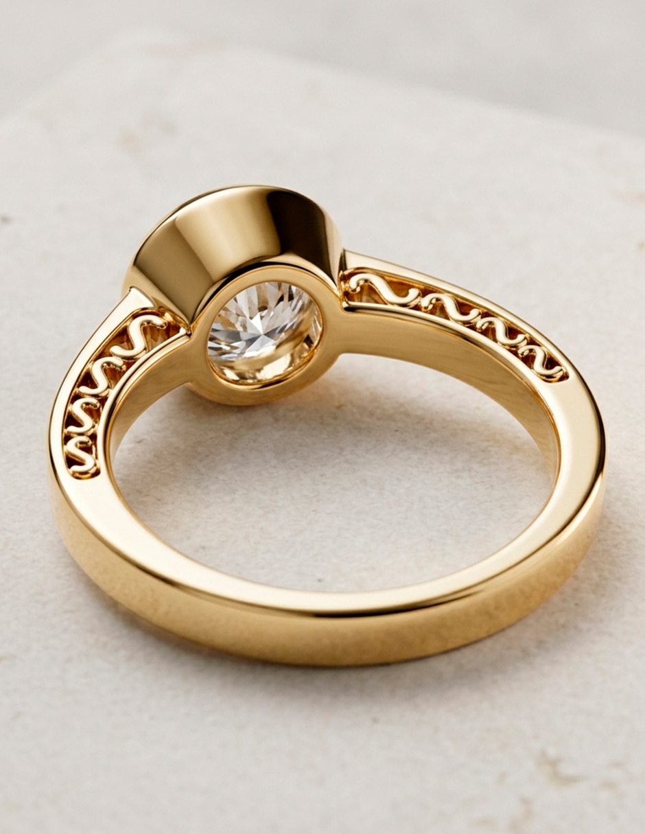 Anillo de compromiso de oro 14 K ! 8