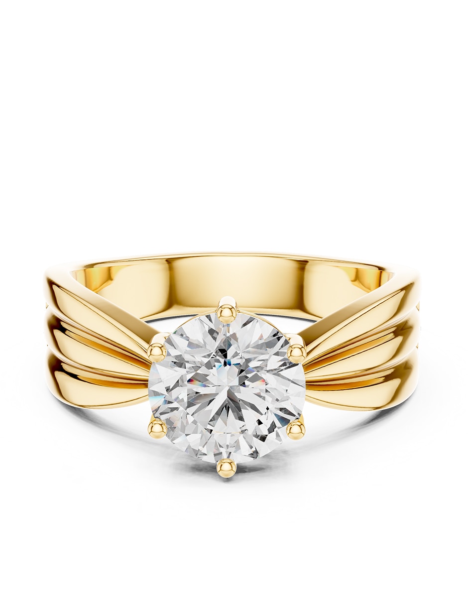 Anillo de compromiso de oro 9 K zirconia cœbica