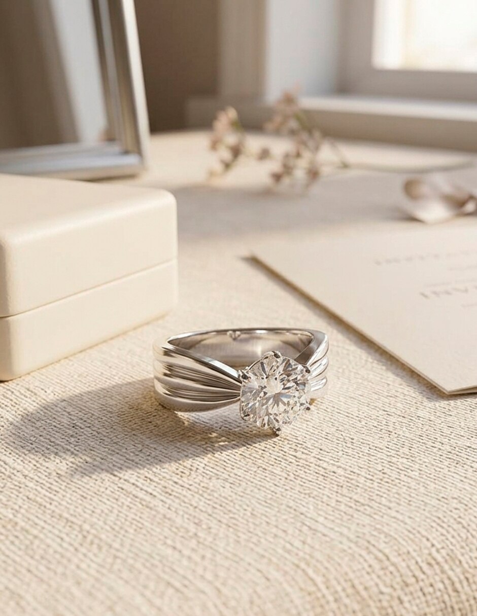 Anillo de compromiso de oro 14 k 7