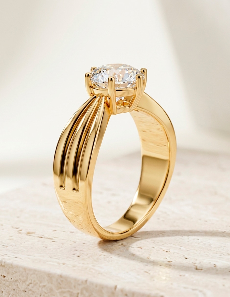 Anillo de compromiso de oro 18 k 9