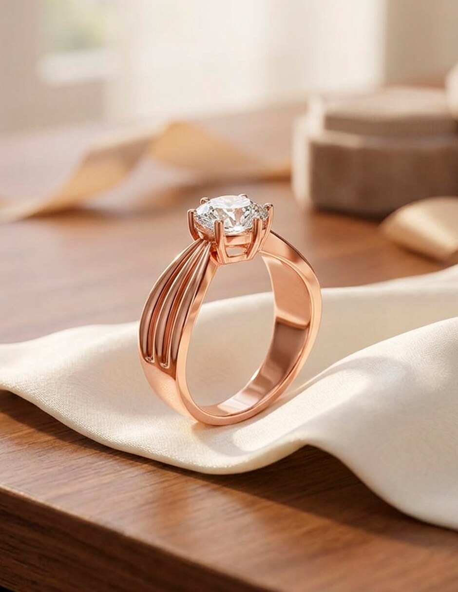 Anillo de compromiso de oro 14 k 8