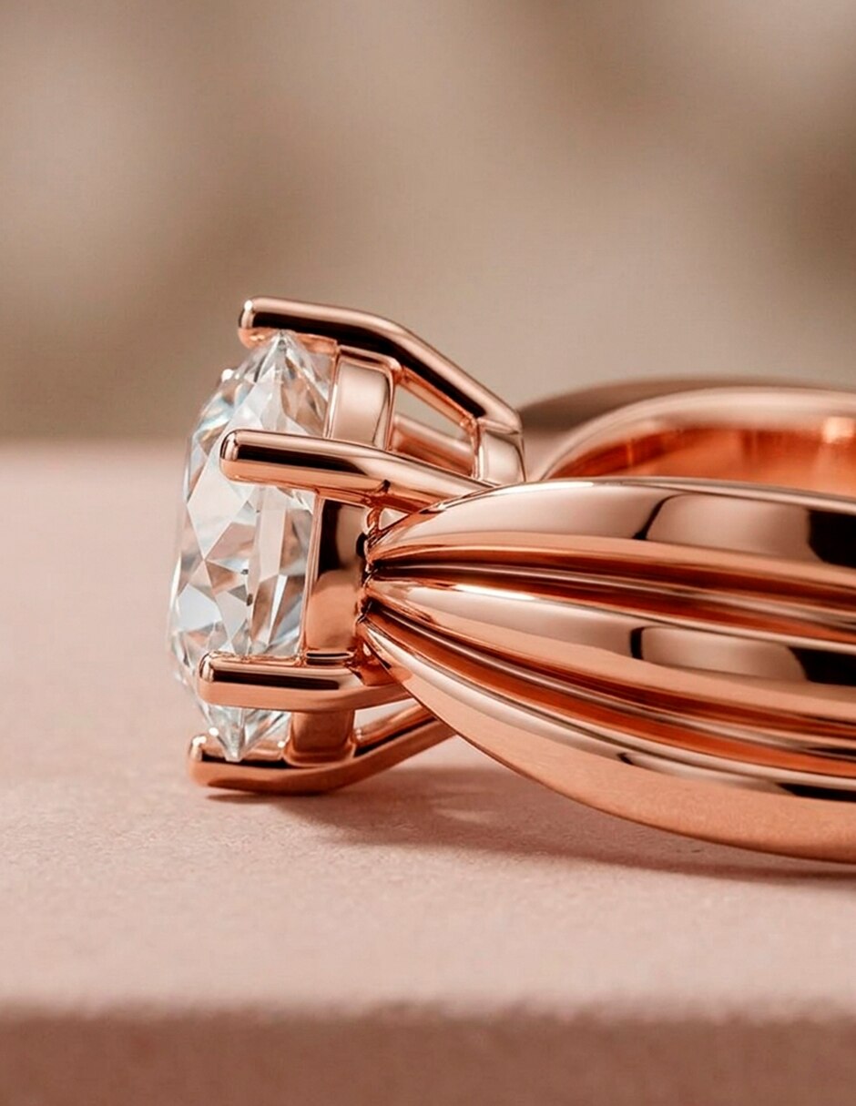 Anillo de compromiso de oro 14 k 9