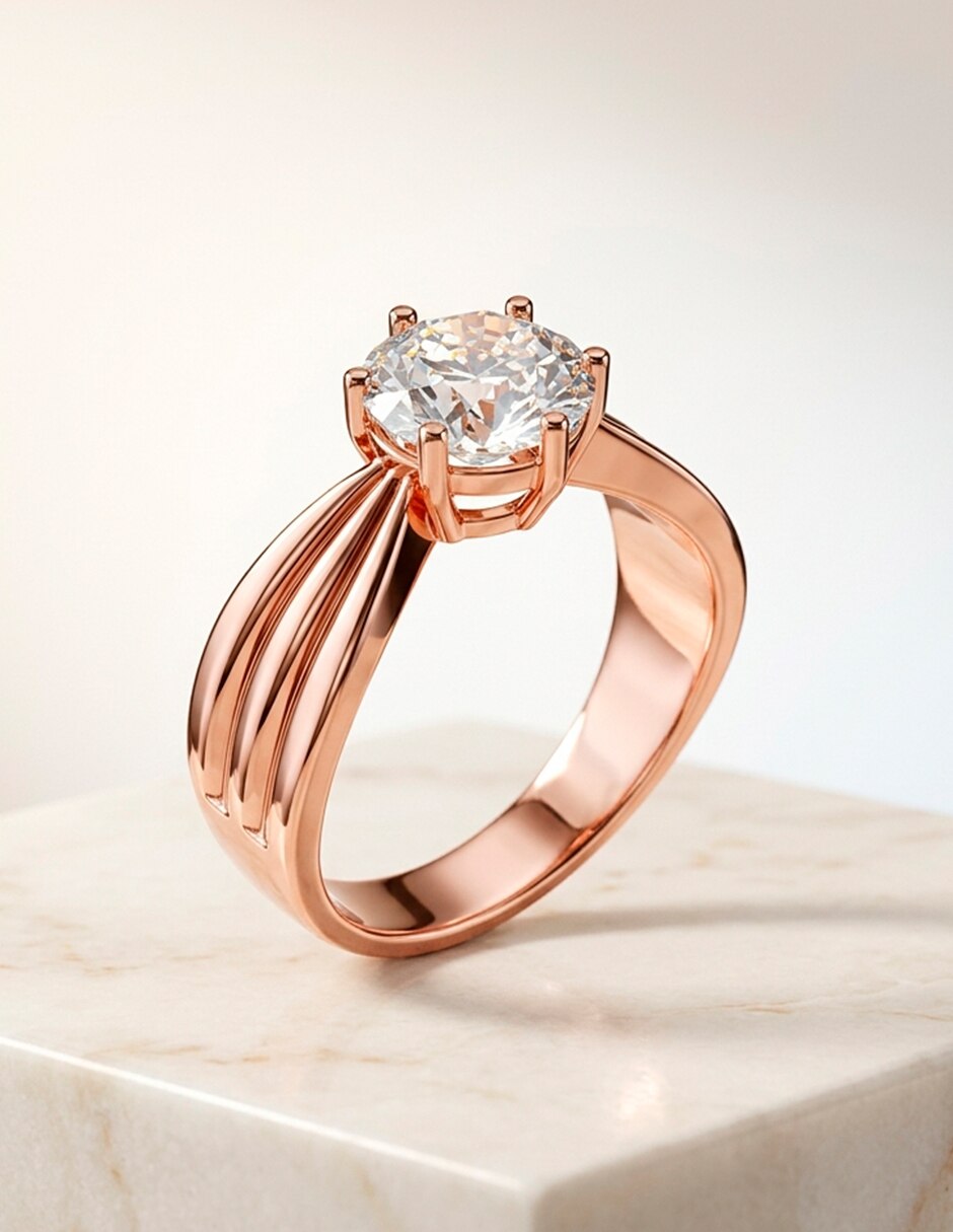 Anillo de compromiso de oro 14 k 10