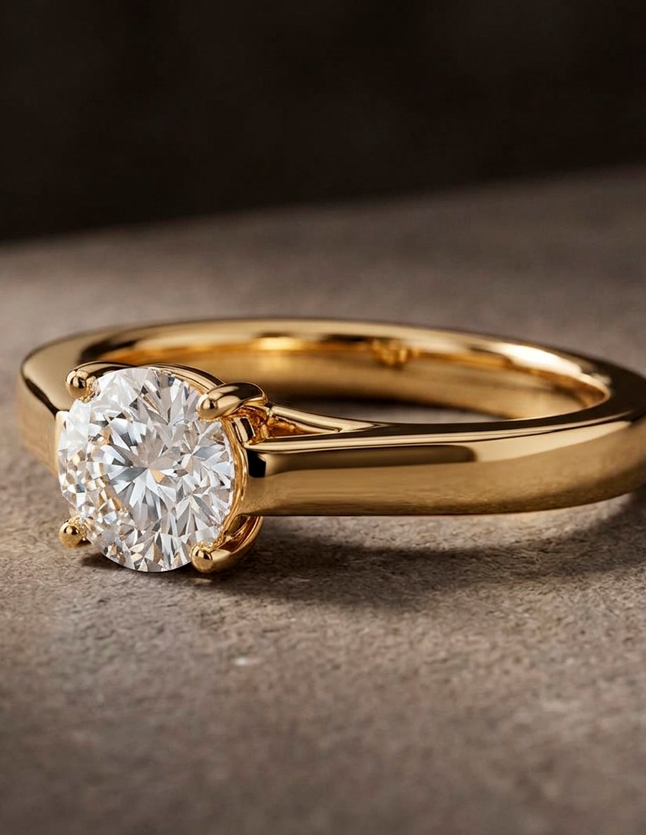 Anillo de compromiso de oro 14 k Amore Mio zirconia cúbica
