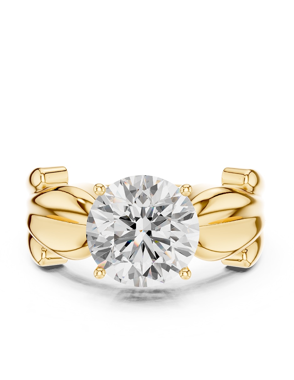 Anillo de compromiso de oro 9 K zirconia cœbica