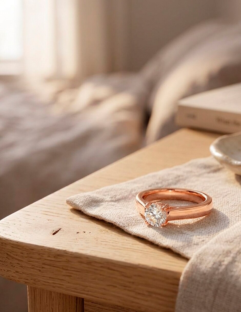 Anillo de compromiso de oro 14 k 9