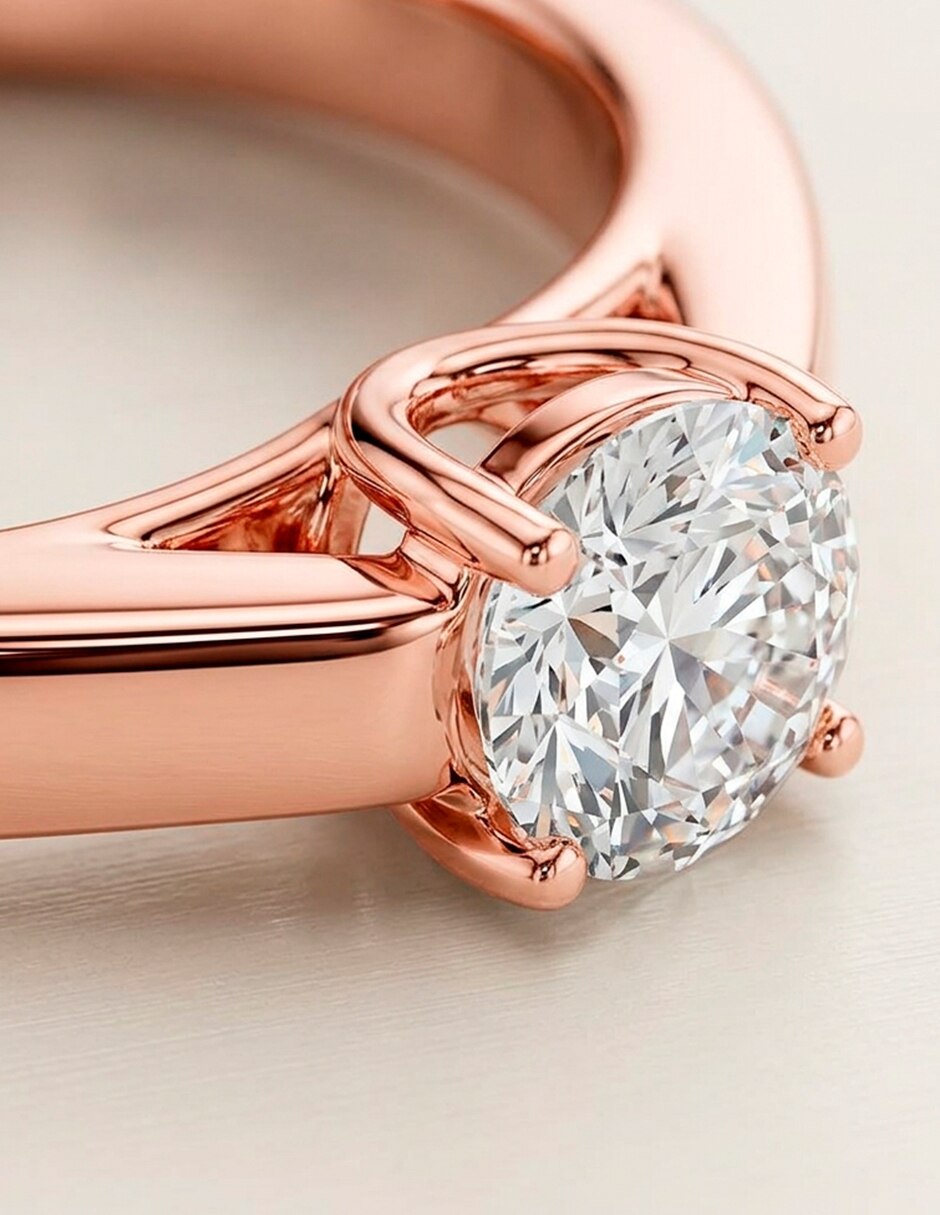 Anillo de compromiso de oro 14 k 10