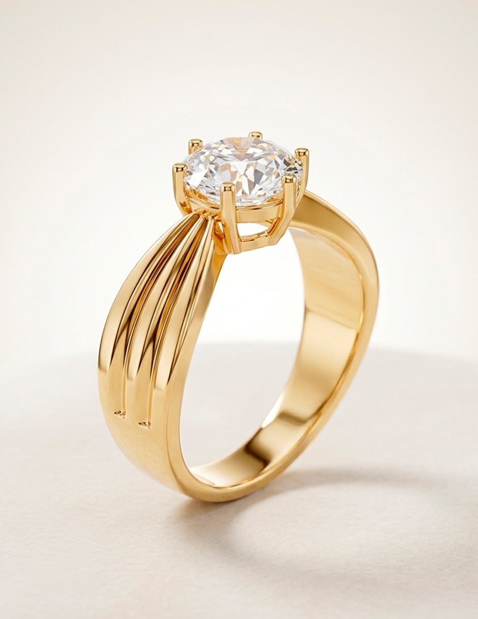 Anillo de compromiso de oro 14 k 8