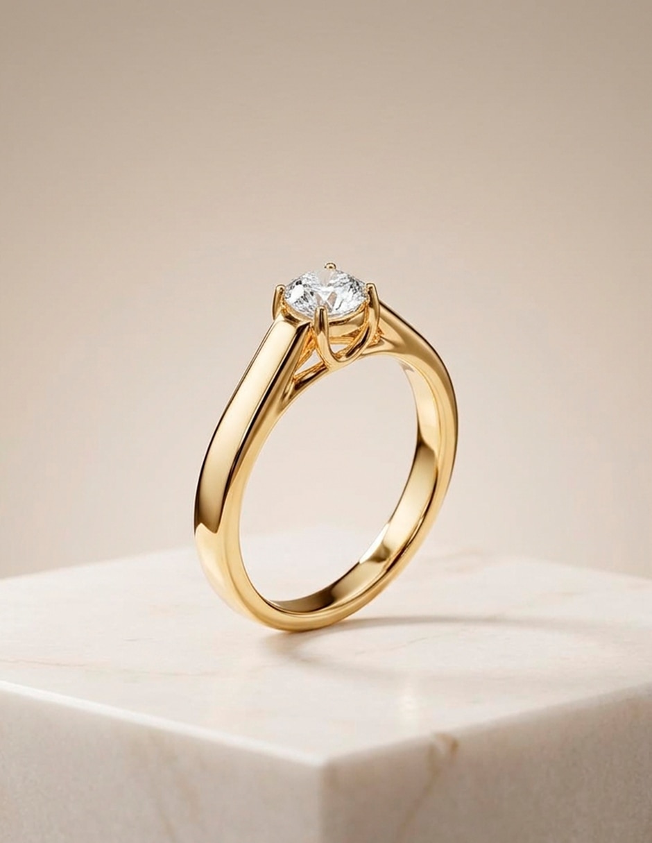 Anillo de compromiso de oro 14 k 9