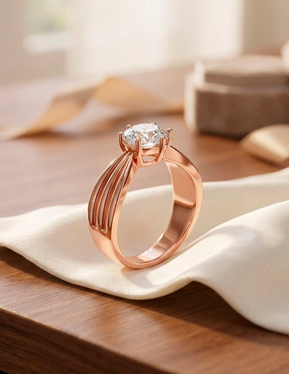 Anillo de compromiso de oro 9 k 10