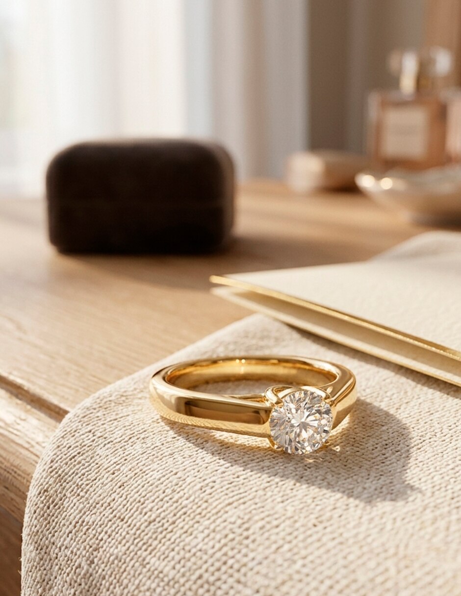 Anillo de compromiso de oro 18 k 6
