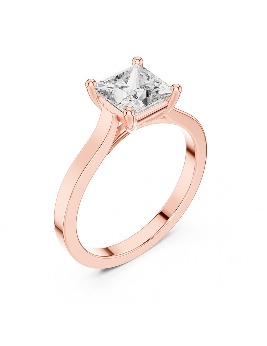 Anillo de compromiso de oro 9 k zirconia cúbica 2