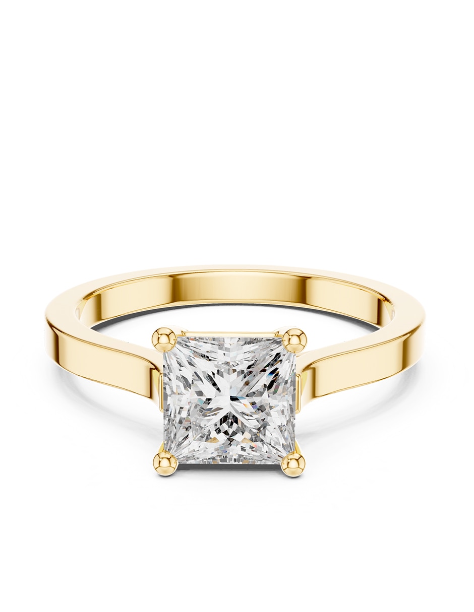Anillo de compromiso de oro 18 K zirconia cœbica