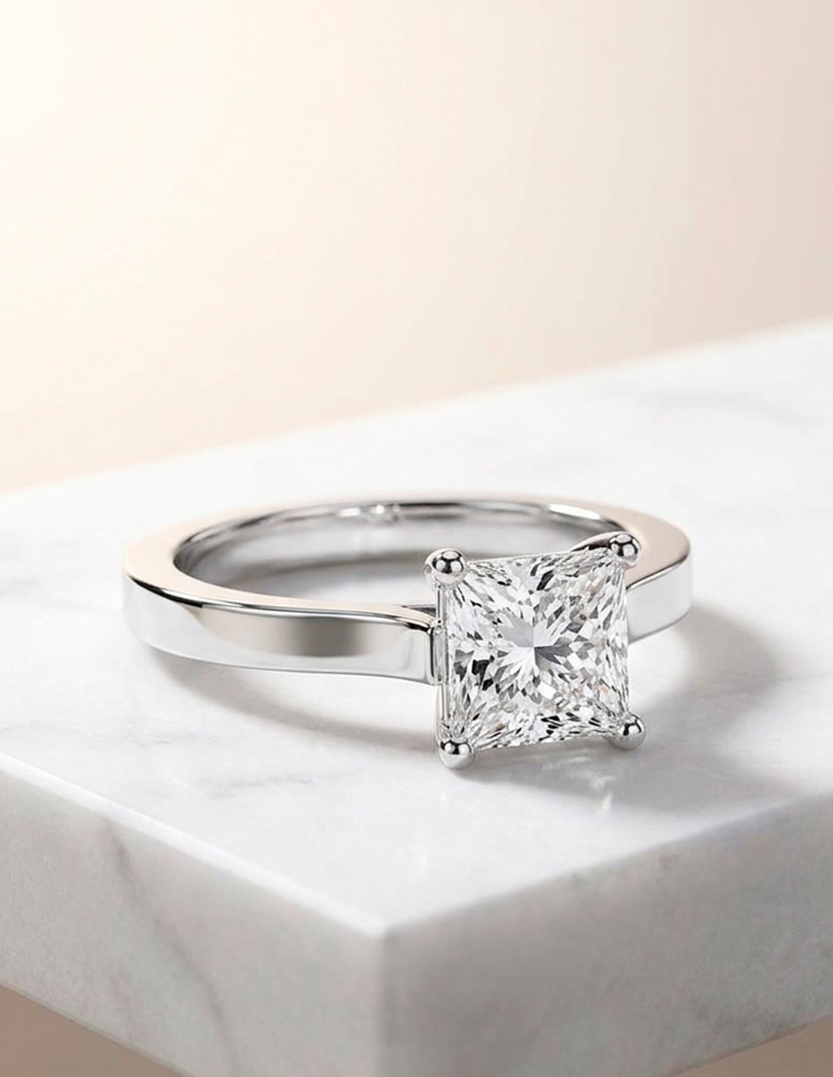 Anillo de compromiso de oro 14 k 9