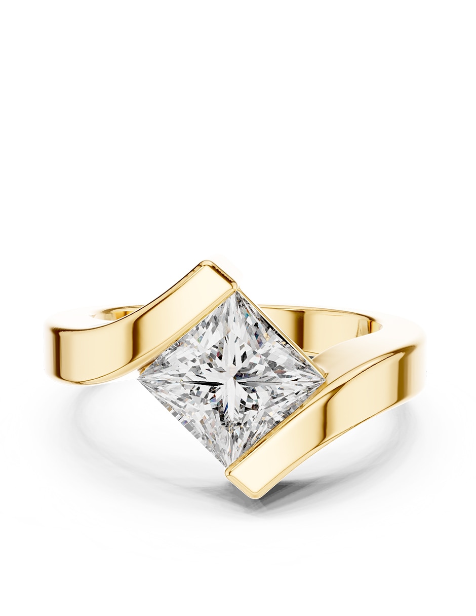 Anillo de compromiso de Oro 9 k ! Zirconia cúbica