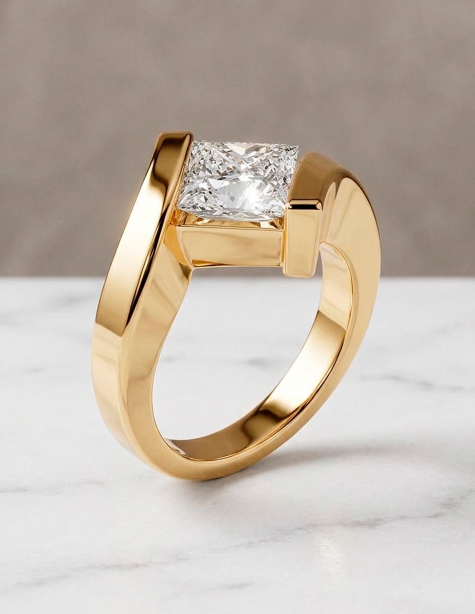 Anillo de compromiso de oro 18 k Amore Mio zirconia cúbica