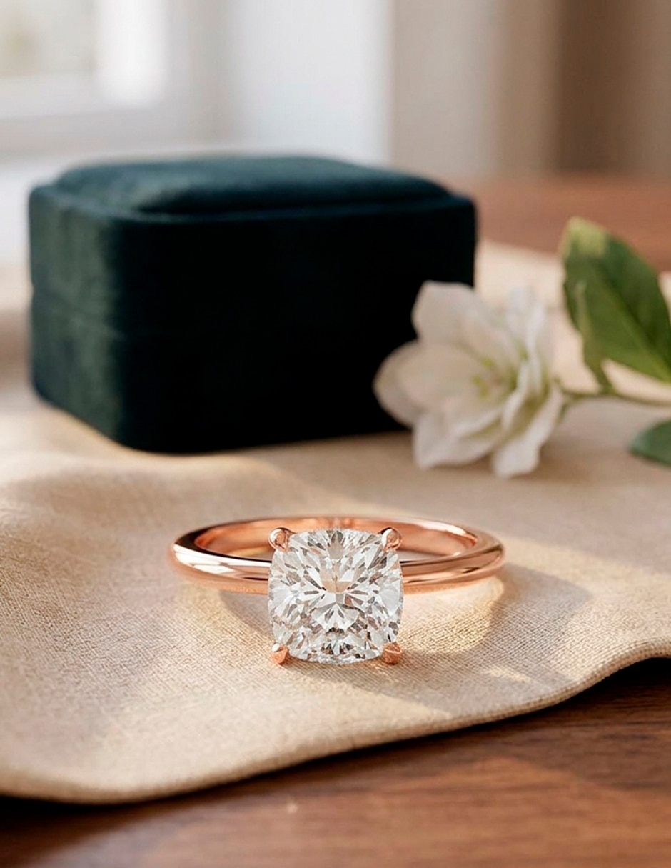 Anillo de compromiso de oro 14 k 10