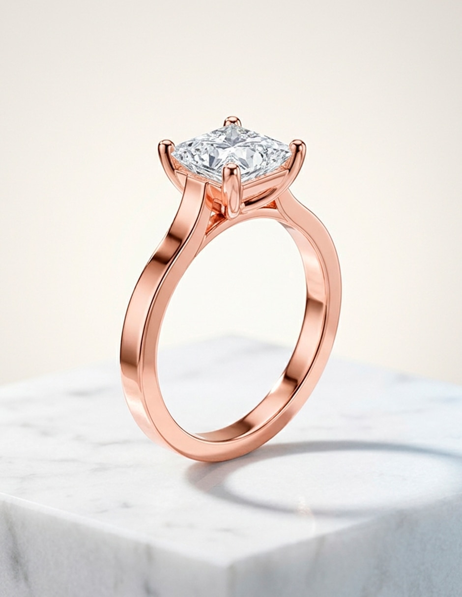 Anillo de compromiso de oro 18 k 10