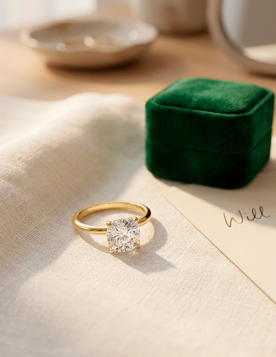 Anillo de compromiso de oro 14 k 6