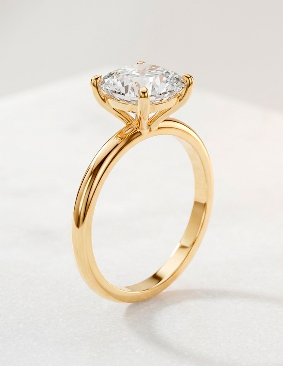 Anillo de compromiso de oro 14 k 9