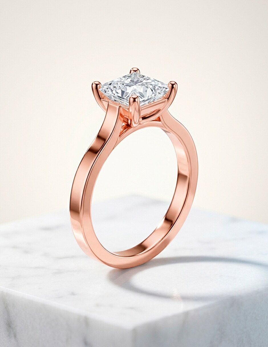 Anillo de compromiso de oro 9 k 10