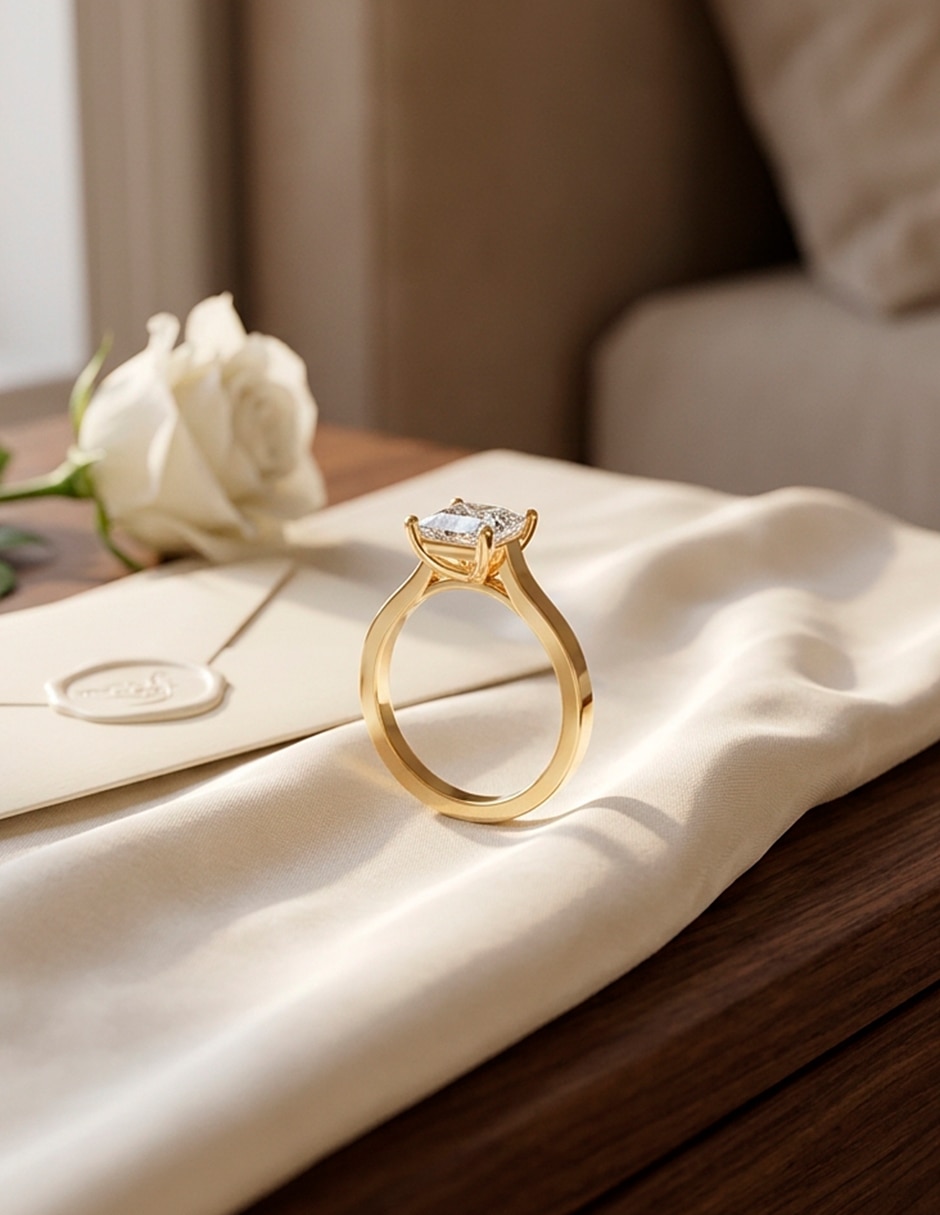 Anillo de compromiso de oro 18 k 9