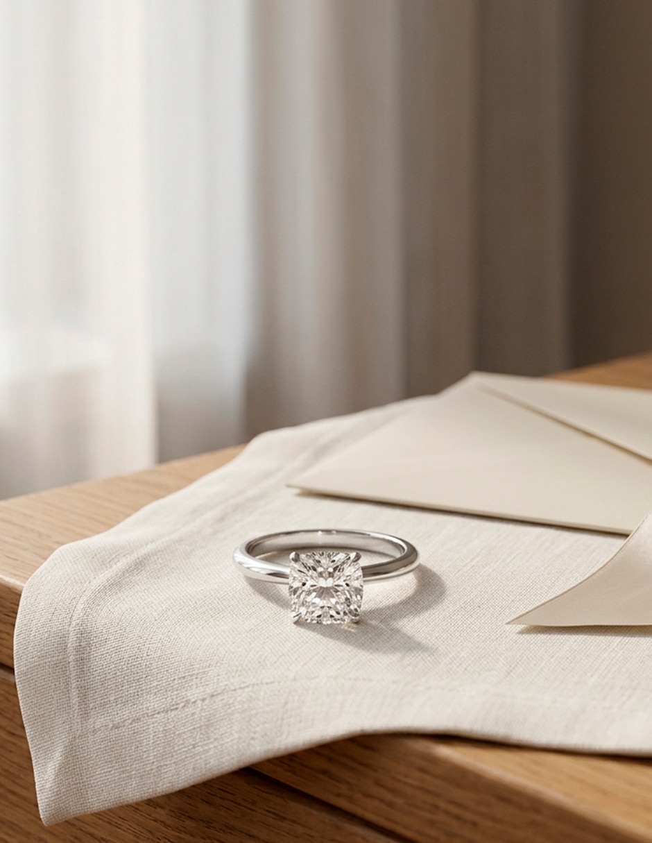 Anillo de compromiso de oro 14 k 9