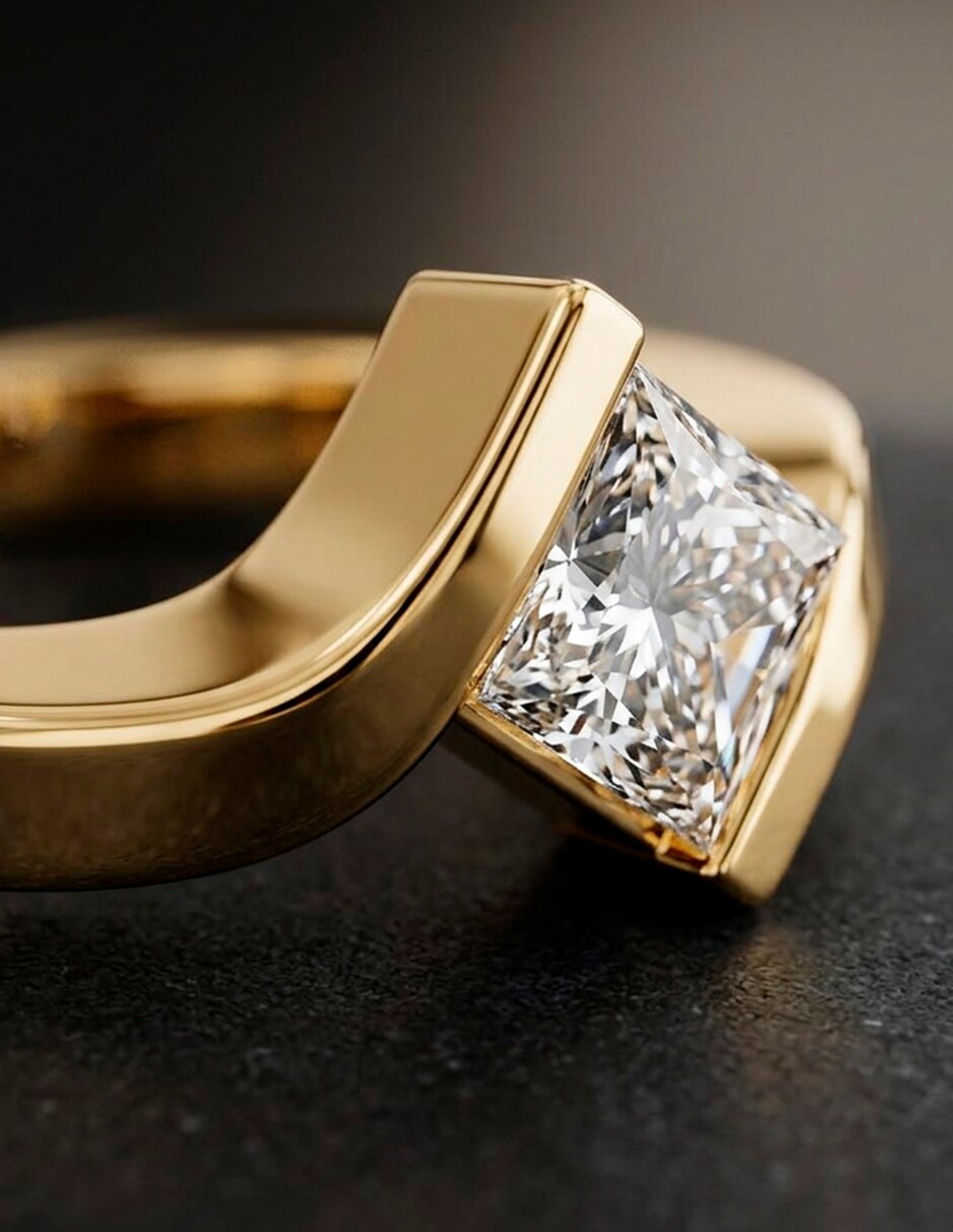 Anillo de compromiso de oro 18 k 6