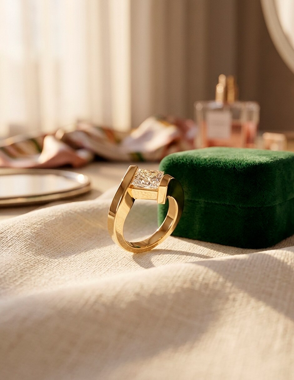 Anillo de compromiso de oro 18 k 9