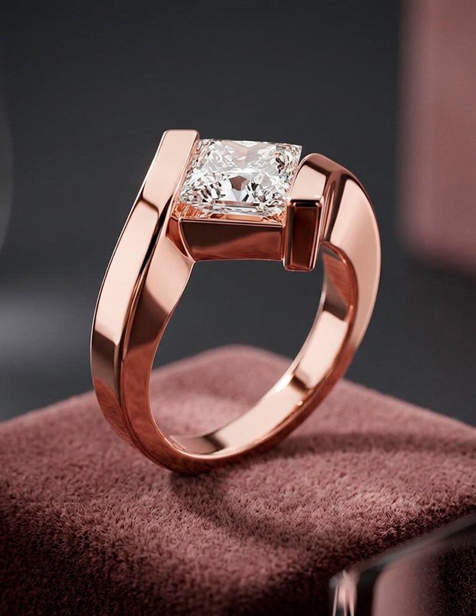 Anillo de compromiso de oro 9 k 7
