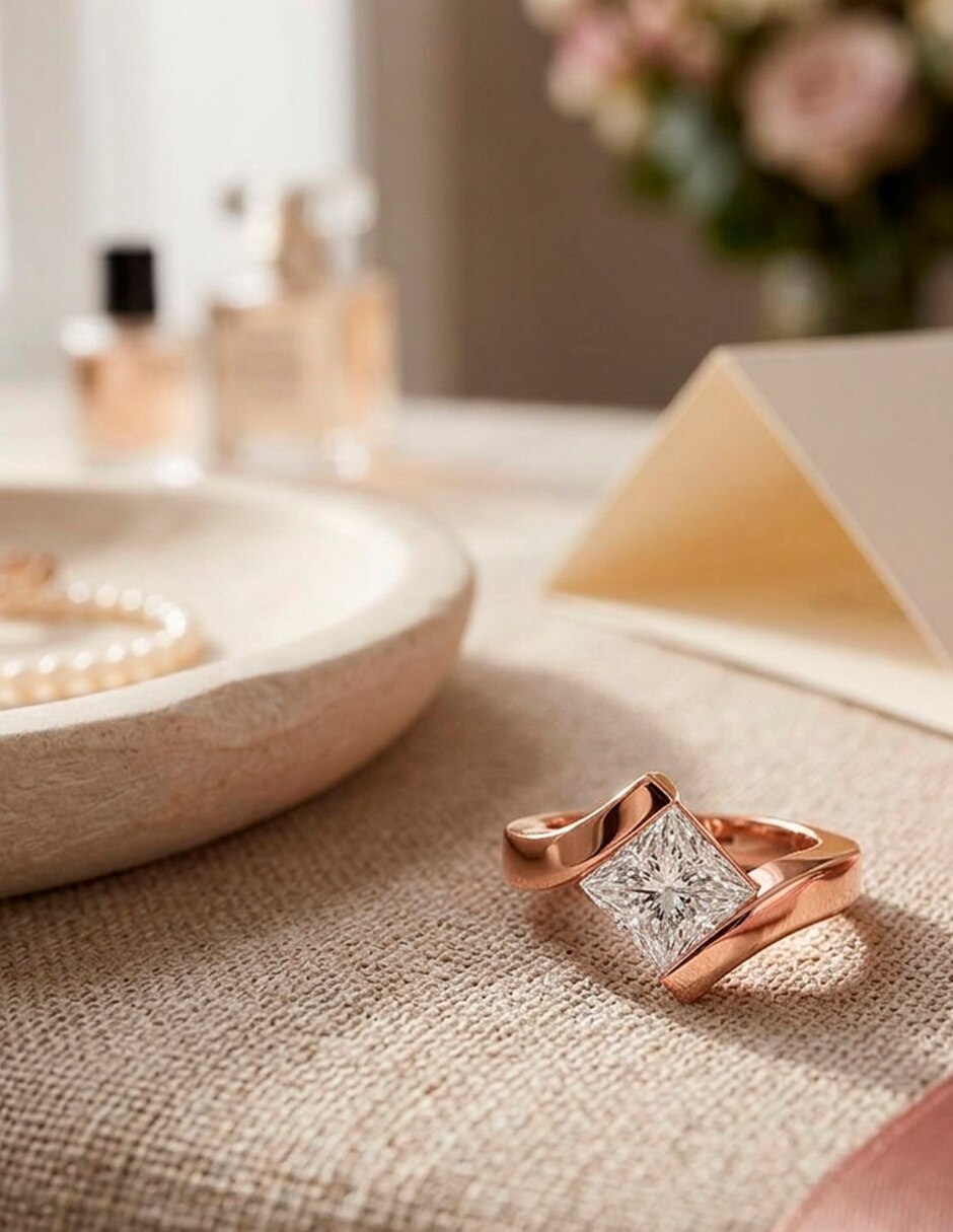 Anillo de compromiso de oro 18 k 6