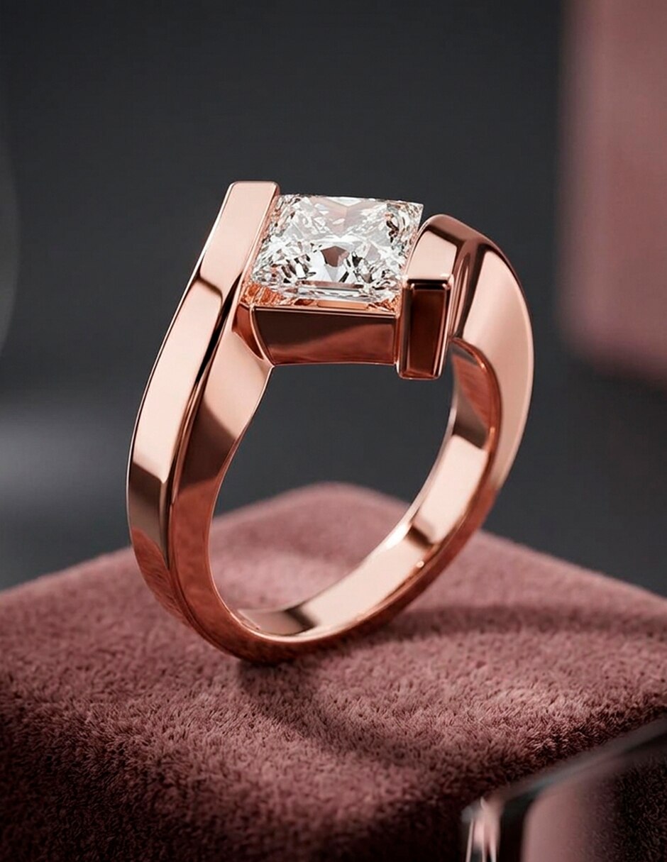 Anillo de compromiso de oro 18 k 7