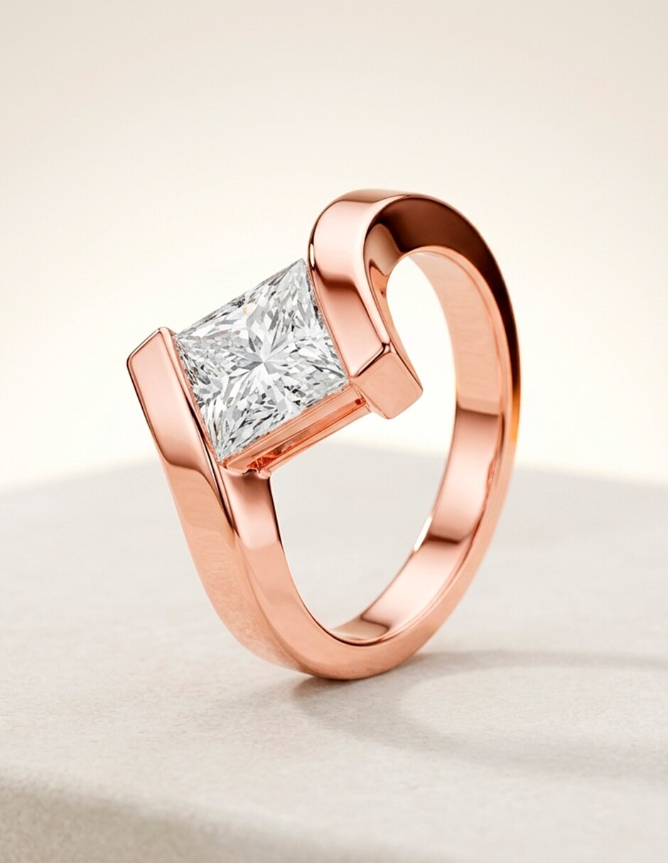 Anillo de compromiso de oro 18 k 9