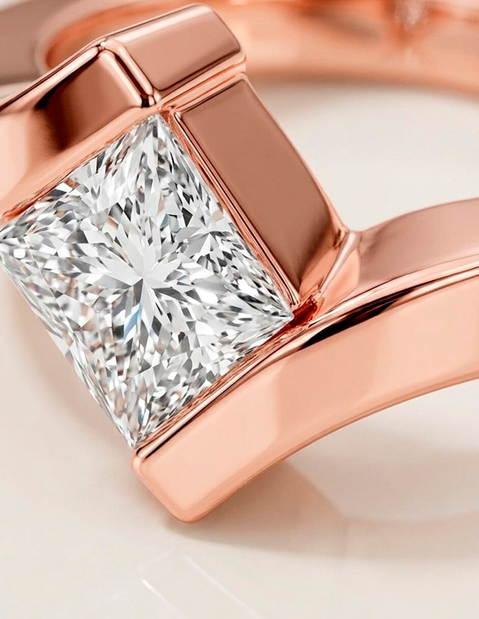 Anillo de compromiso de oro 18 k 10