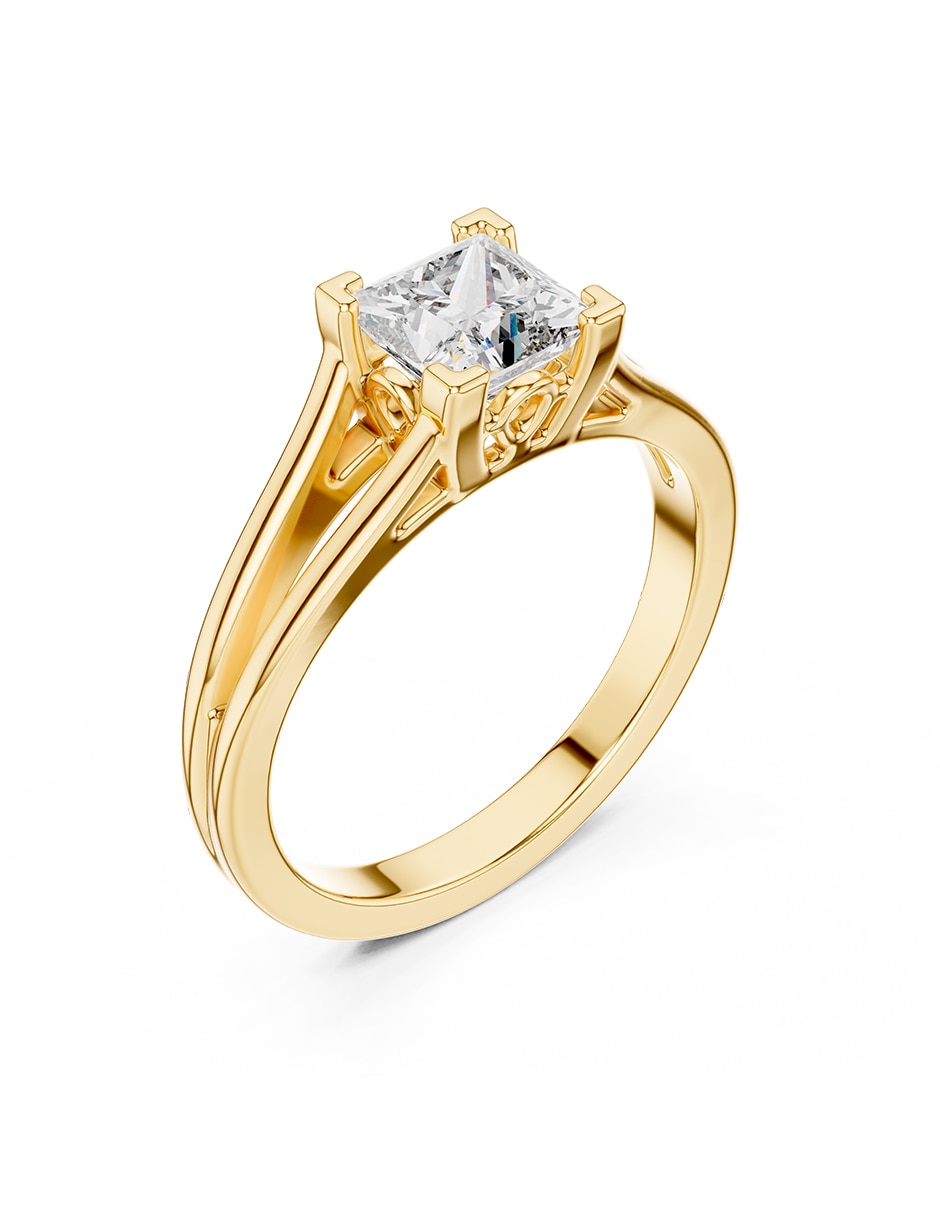 Anillo de compromiso de oro 9 K Amore Mio zirconia cœbica